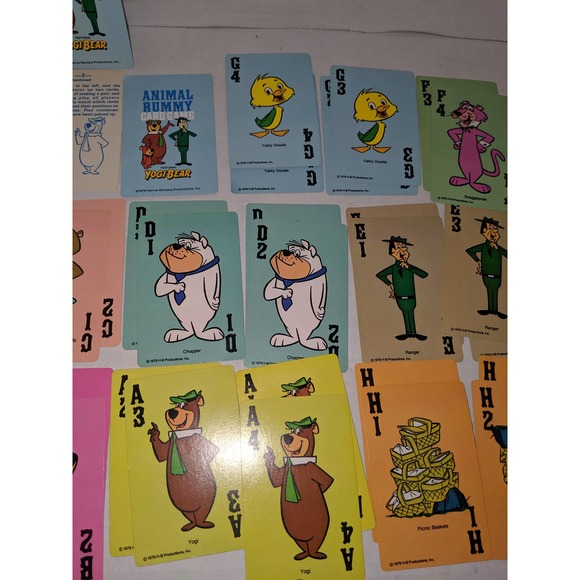 Vintage 1979 Yogi Bear Animal Rummy Children's Card Game Complete No Box - Picture 4 of 8